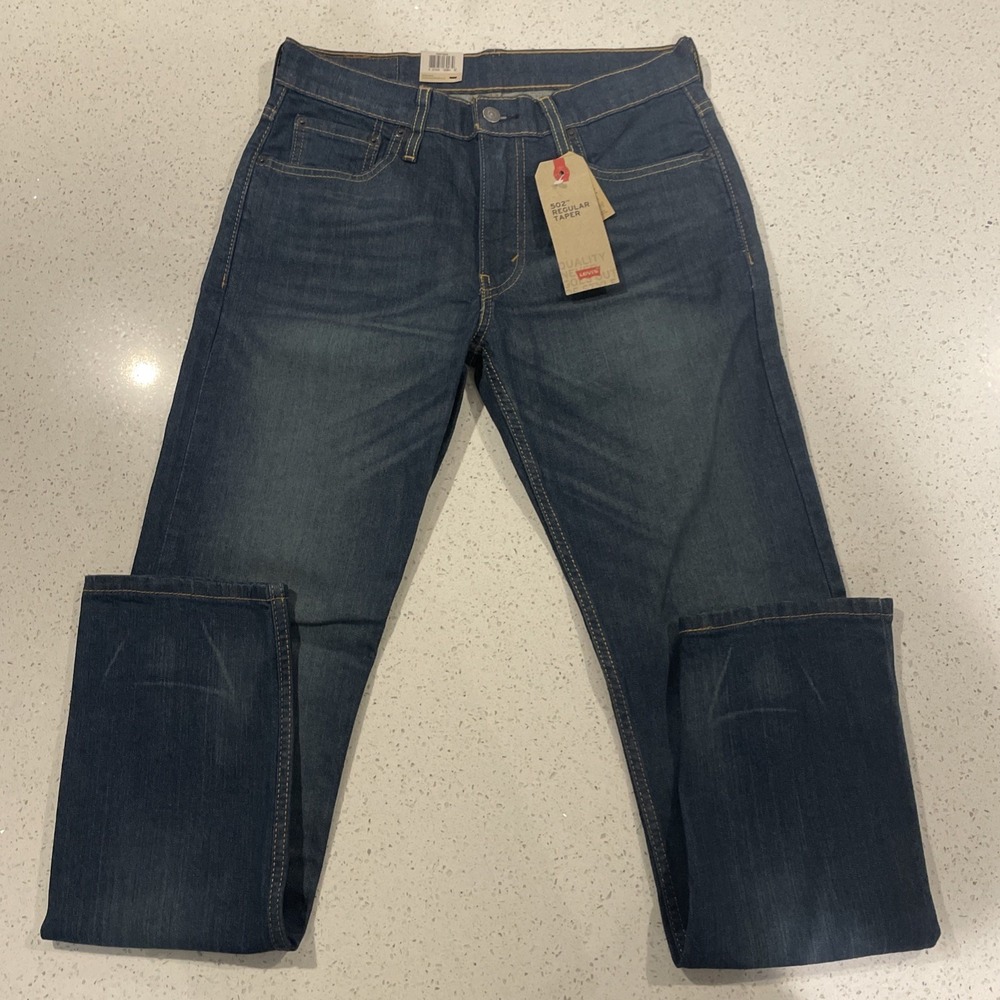 NWT LEVI'S FLEX 502 REGULAR TAPER STRETCH‎ DESIGNER MEN'S JEANS SIZE 30X32 NWT